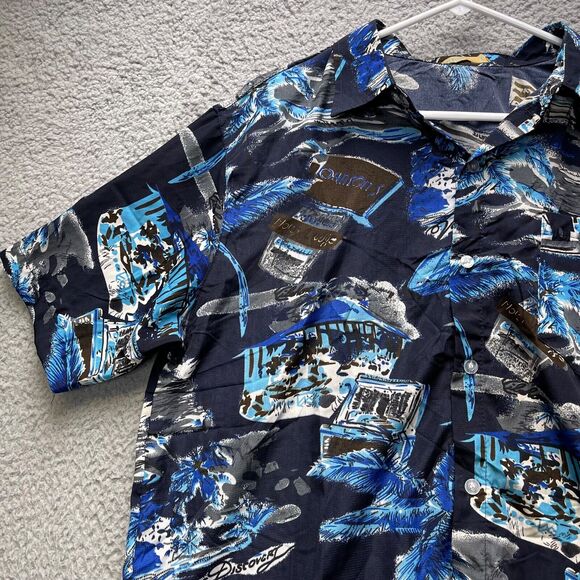 Han Ton Hawaiian Shirt Mens Large Aloha Short Sleeve Button Up - Picture 6 of 12